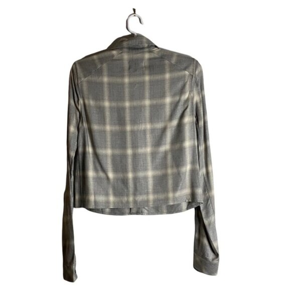 Rta Women's Gray Flannel Button Down Shirt - Picture 6 of 9